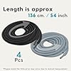 EXTEMPORE Drawstring Cord Replacement Round 6mmx136 cm/54 Inch/4 Pcs,for Cloth, Sweatpants, Hoodie,Bag. (Black/Grey)