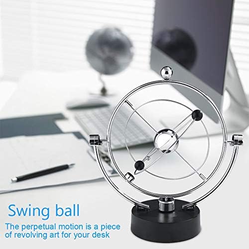 Electronic Perpetual Motion Desk Toy, Movement Swing Ball Electric Wiggler Newtons Cradle Balance Ball Home Office Decoration(A603)