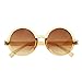 Cute Mod-era Vintage Inspired Round Circle Sunglasses (Peach)