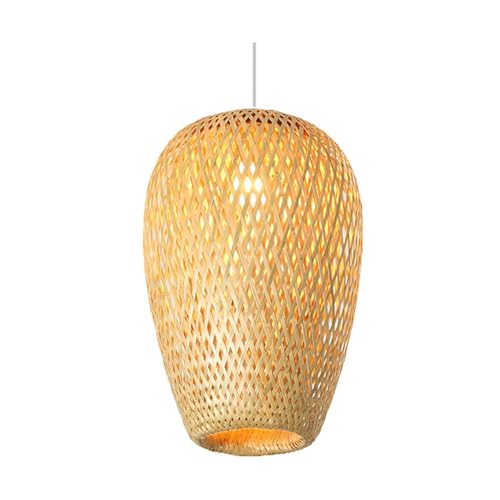 Żyrandol typu kropla wody, naturalne bambusowe oprawy, bambusowy żyrandol, klosz do lampy klatkowej, lampa wisząca z rattanu, vintage'owa lampa wiklinowa w stylu wiejskim, z podstawą E26 do jadalni, w