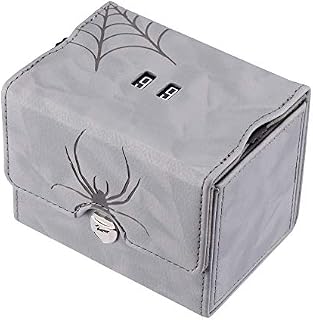 Zoopin Leather Deck Box with Built-in Spinning Life Counter,Light Gray for MTG,Yugioh,Pokeman,TES Legacy,Munchkins