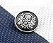 Bezelry Skull Emblem Matte Silver Black Metal Shank Double Blazer Button Set. 6 Pcs of 23mm, 8 Pcs of 15mm