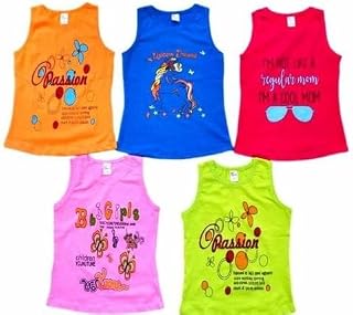 Baby Girls Cotton Printed Sleeveles Pack of 5 Top Clothing Set Comfortable, Breathable, Lightweight, Skin Friendly Price In India