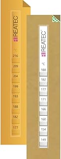 Temperaturmessstreifen, Messbereich wählbar von 43,3°C bis 264°C, 8 Messfelder, 10er Pack (65,6°C 104°C)