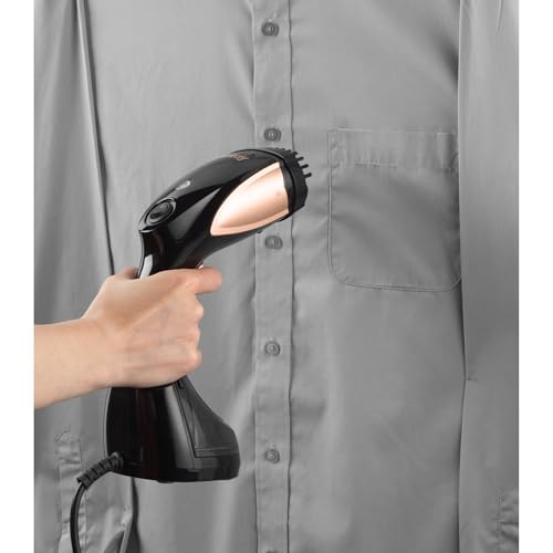 Beldray BEL01552RG-150 Handheld Clothes Steamer - Portable Vertical Garment Steamer, 1100W Wrinkle Remover, 180ml Detachable Water Tank, 30 Second Fast Heat Up, 2-In-1 Fabric & Lint Brush, Rose Gold