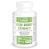 Supersmart - Goji Berry Extract 500 mg - Immune System Booster - Lycium Barbarum Standardized to 40% Glycoconjugate Polysaccharides | Non-GMO & Gluten Free - 100 Vegetarian Capsules