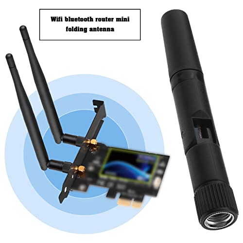 The Lord of the Tools 2PCS Mini WiFi Antenna Dual Band 2.4GHz 5.8Ghz RP-SMA Male Right Angle Antenna for PCI Network Card PC Desktop Computer Gaming Motherboard Wireless Router - Image 2
