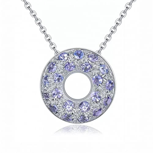 Pendentif tanzanite naturelle argent 925 massif pour femme