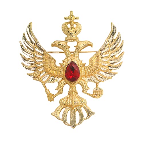 Hetica Two Headed Eagle Brooch Gold Men Brooch Pins For Suits Men's Lapel Pins For Suits Brooches For Women Vintage Safety Pin Punk Suit Tie Pin For Valentine's Day Anniversary Birthday Gifts #TOP7
