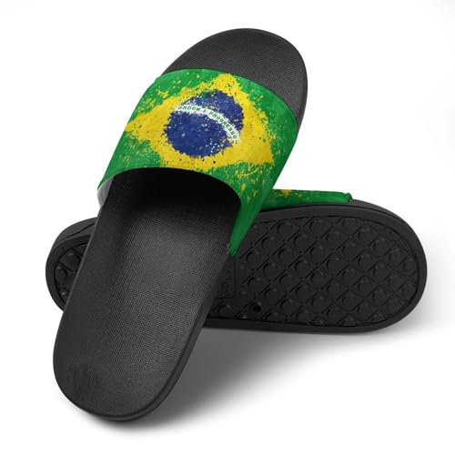 TAIZIYEAH Swimming Slippers for Women And Men Brazilian Flag Bathroom Sandals 424