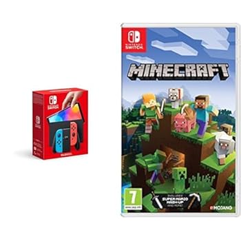Nintendo Switch OLED Model Neon Blue/Neon Red + Minecraft (Switch)