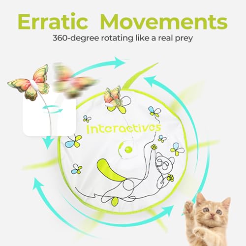 ALL-FOR-PAWS-2-in-1-Cat-Toys-Hide-N-Seek-Cat-Wand-Toy-Automatic-Kitten-Flutter-Toy-with-Butterfly-Spinner-Cat-Moving-Feather-Toy-for-Indoor-Cats-USB-Rechargeable - Cucciolini Doodles ALL-FOR-PAWS-2-in-1-Cat-Toys-Hide-N-Seek-Cat-Wand-Toy-Automatic-Kitten-Flutter-Toy-with-Butterfly-Spinner-Cat-Moving-Feather-Toy-for-Indoor-Cats-USB-Rechargeable