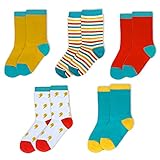 Mightly Girls and Boys' Crew Socks | Organic Cotton Certified Multi-Pack Toddler and Kids Sock Set,