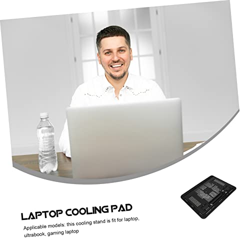 Base refrigeradora para laptop gamer con ventiladores LED y diseño antideslizante para escritorio, soporte de enfriamiento silencioso para uso en casa y oficina miniatura 6