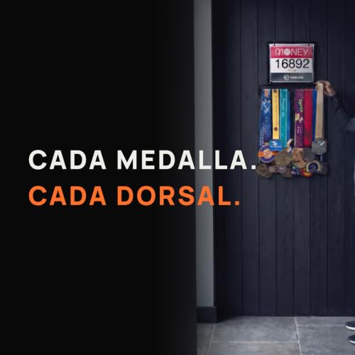 Miniatura 6 de Vorlich Expositor De Dorsales Y Medallas Porta Medallas Con App Run Y Plan De Entrenamiento Capacidad Para 50 Medallas Y 100 Dorsales Para Corredores