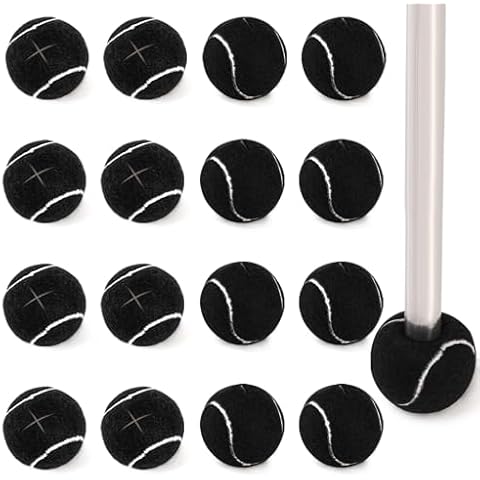 Hiceeden 24 Pcs Precut Tennis Balls for Walkers, Heavy Duty Walker Glide Balls, Long Lasting Walker Tennis Balls for Chair, Desk, Furniture Legs, Floor Protection (Black) Cover