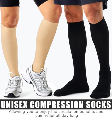 Image of Copper Compression Socks Women & Men Circulation(6 pairs) - Best for Running, Nursing, Hiking, Recovery & Flight Socks