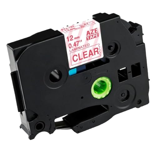 �������C�G���[��12mm�u���b�N���x���e�[�vTZE 231 TZE-MQY31 TZE-MQ531 TZE-MQE31 TZE-MQF31 TZE-MQG31 E105���x���v�����^�[�ƌ݊���(Red on clear)