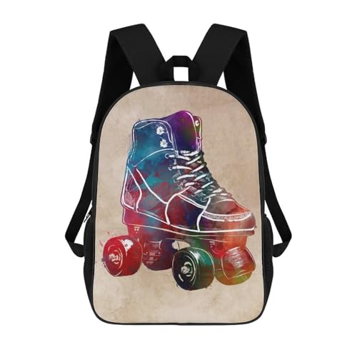 sinyumoney Zaino Per Ragazzi E Ragazze Con Stampa 3D Roller Skates Sport Zaino Per Libri, Scuola Elementare, Bambini, Borsa Da Viaggio Casual, Zaino Per Laptop 17inch