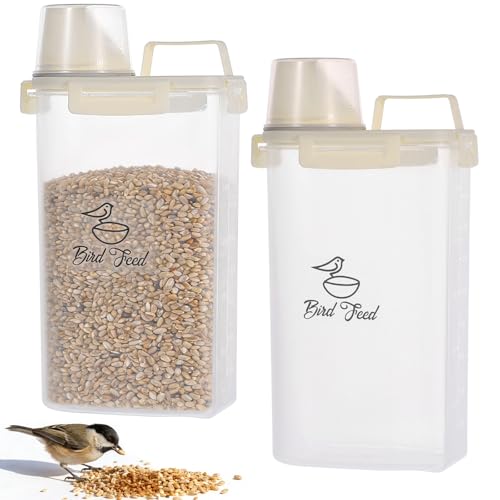 HFYZZ 2 Pcs 3.17 Qt/3 L Bird Seed Storage Container