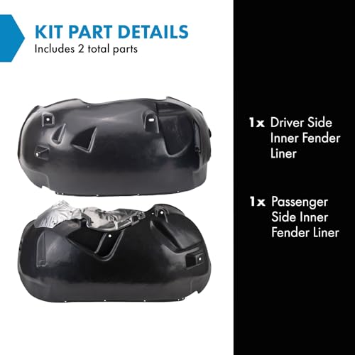 Image of TRQ Inner Fender Liner Set Compatible with 2005-2010 Dodge Dakota 2011 Ram CH1248129 CH1249129