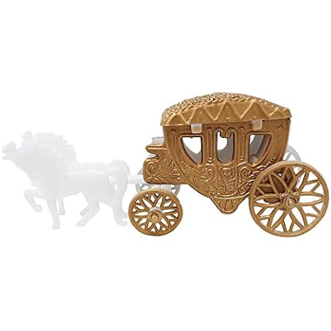 Mini Cinderella Horse & Carriage Coach Set Cake Topper Centerpiece Keepsake - Dark Gold Cover
