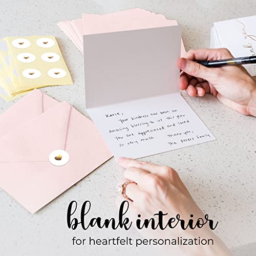 100 Bulk Thank You Cards With Envelopes - Blank Cards And Envelopes - Thank You Cards Wedding With Envelopes Set - Gold Script Thank You Notes - Thank You Cards Bridal Shower (4 X 6 Inches) (100 Pack) #TOP3