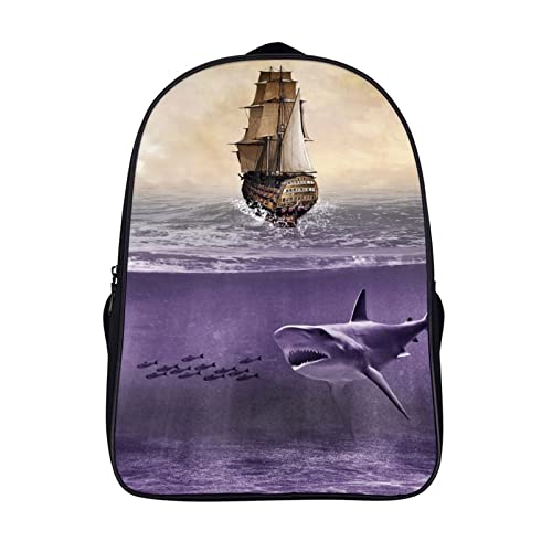 Sac d'école léger Requin 3D au confort ergonomique pour le dos des enfants