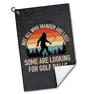 Not All Who Wander are Lost Polyester and Cotton Printed Golf Towel for Golf Bags, Funny Golf Accessories for Men Women, Golf Gift for Golf Fan Dad Grandpa, Golf Lover Retirement Birthday Gift