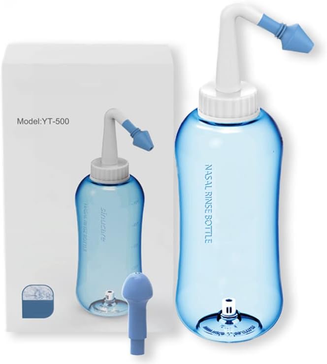 Neti Pot 500 ML Sinus Rinse Bottle Nose Wash Cleaner Pressure Rinse Nasal Irrigation for Adult & Kid BPA Free