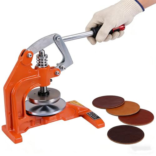 ZeromDropy Hand Sampling Textile Carpet Sample Cutter High Precision 100 Sqcm Leathercraft Cutting Machine Cutting Thickness 0-10mm Circle Sampler Cutter Blade Diameter 112.84mm for Pap