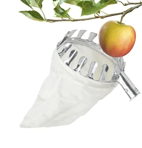 Litimkat Recolector de Frutas con Bolsa de Tela, práctico ayudante de Cosecha para Recoger Manzanas, Naranjas, Melocotones, Peras y Cerezas (Ø 16 cm)