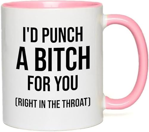 Dxcvbrds New Ceramic Coffee Mug I'd Punch a B for You Ceramic Cup New Coffee Mug with Sayings for Gift 11 OZ