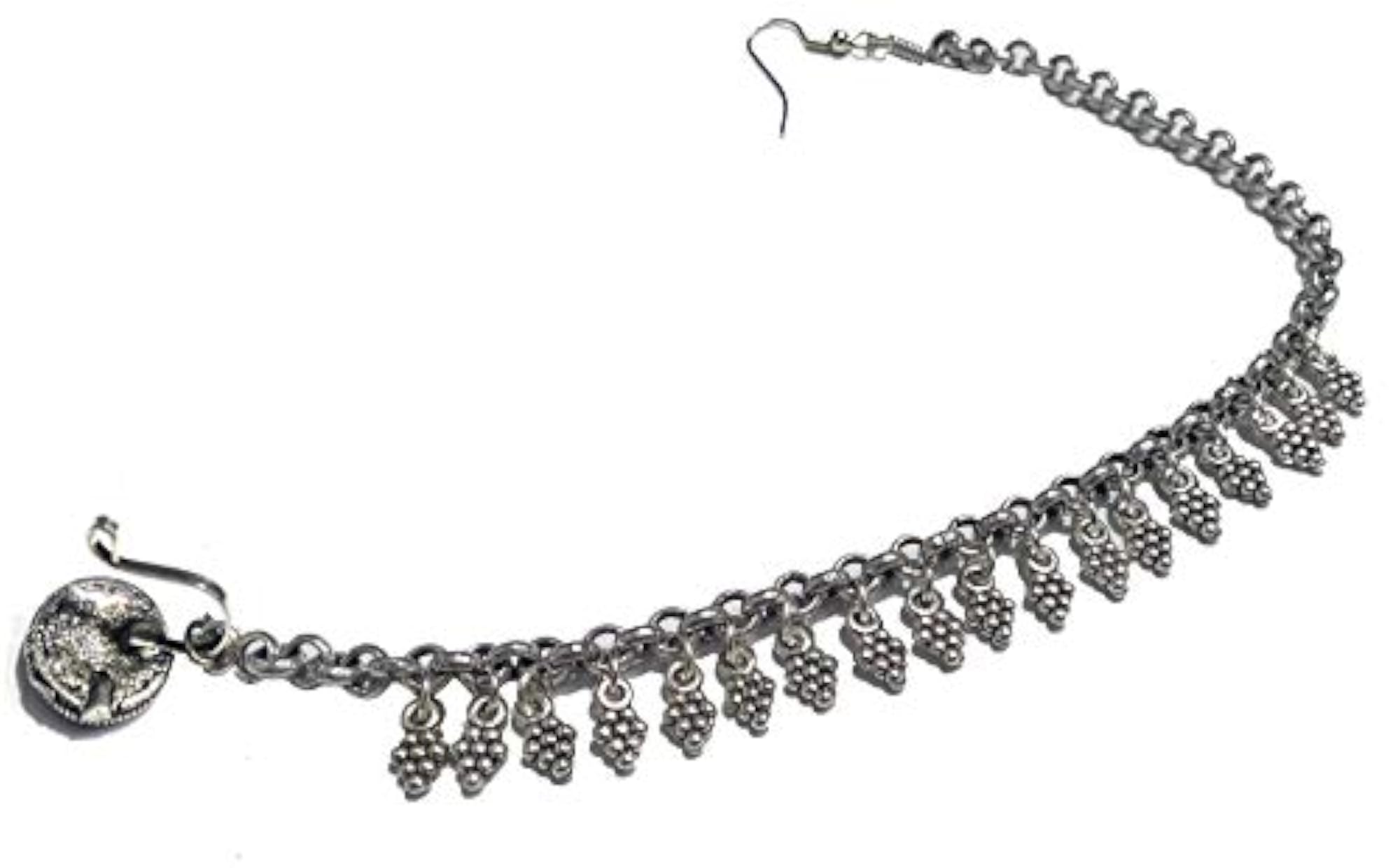 Triangle Oxidised Silver Brass Pressing Nath