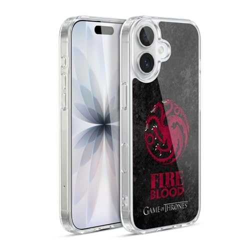 Head Case Designs Officially Licensed HBO Game of Thrones Targaryen Dark Distressed Look Sigils Gel Case [Military Grade Protection] Compatible with Apple iPhone 17 and Compatible with MagSafe