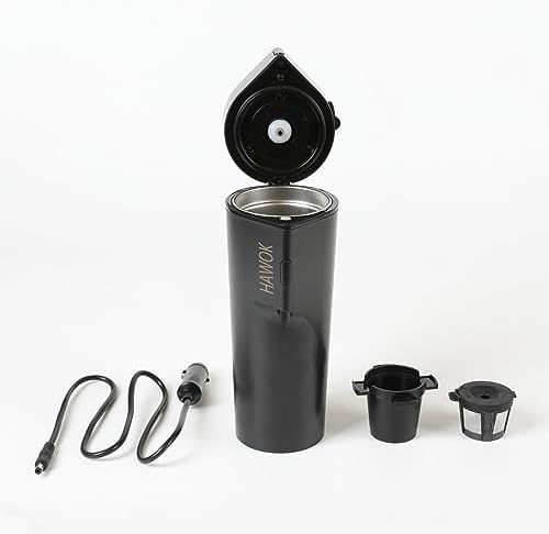 HAWOK Prtable Coffee Maker 12V Travel Espresso Machine, Single Cup 8 oz