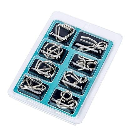 Krush Metal Puzzle Game,Educational Stainless Steel Metal Puzzle, Brain Teaser for Kids and Adult, Metal Puzzle Game (Pack of 8 PCS Mix Puzzle KIT) (B0D78NVTTV) Amazon Price History, Amazon Price Tracker