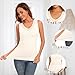 LEYSHE Thermal Underwear Tank Top Fleece Lined Shirt Camisole Sleeveless Thermal Top Vest Warm Undershirt Base Layer Women Cold Weather White