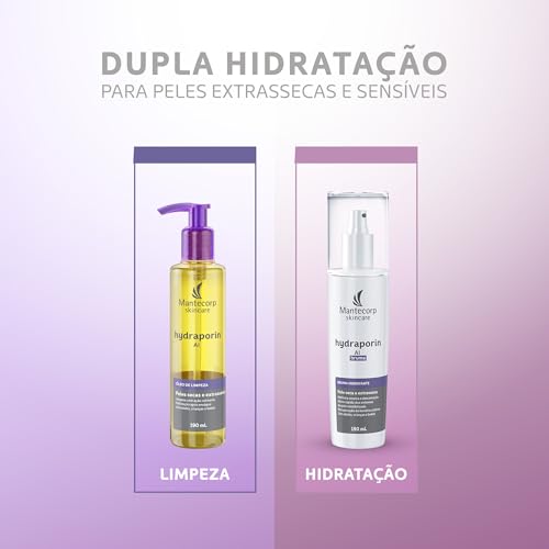 MANTECORP - Óleo de Limpeza Hydraporin AI - Limpa e Hidrata a Pele, Hidratação Intensa para Peles Se