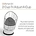 KitchenArt 2 Cup Tri Adjust A-Cup, Easy Pour Measuring Cup, 3.25x3.25x6