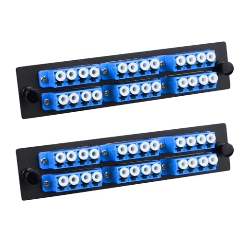 Panneau de brassage fibre LC/UPC monomode 24 ports bleu 4 canaux
