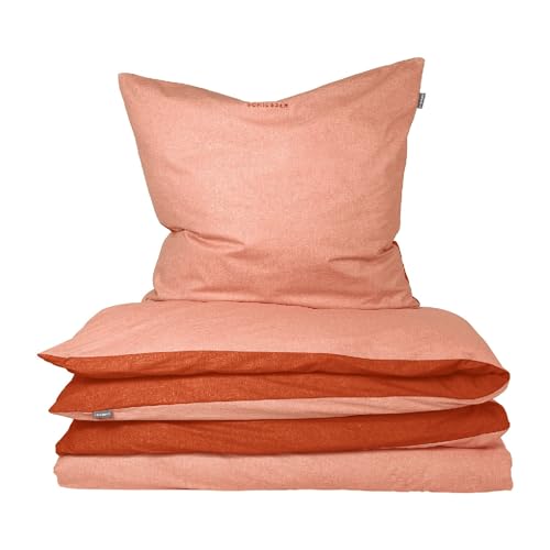 Schiesser Bettwäscheset Doubleface | Renforcé | 2-teilig | Zweifarbig | 100 % Baumwolle | Oeko-Tex® Made in Green Zertifiziert | Reißverschluss...