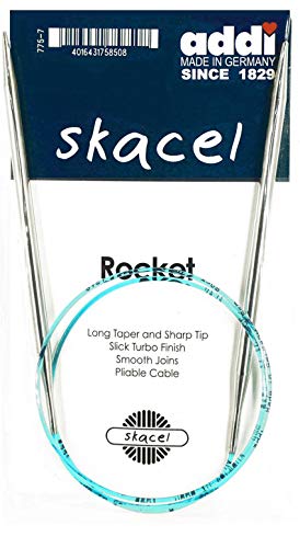 Addi Rocket Lace Turbo 60 Inch (150Cm) Us 11 (8.0Mm) Circular Knitting Needle, Slick & Smooth Finish, Long Taper Sharp Tips, Smooth Joins, Blue Cord Bundle With 10 Artsiga Crafts Stitch Markers #TOP1