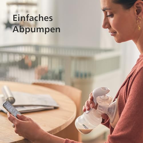 Philips AVENT Handmilchpumpe - einfaches Abpumpen, mit Natural-Motion Technologie, BPA-frei (Modell SCF430/01) Transparent