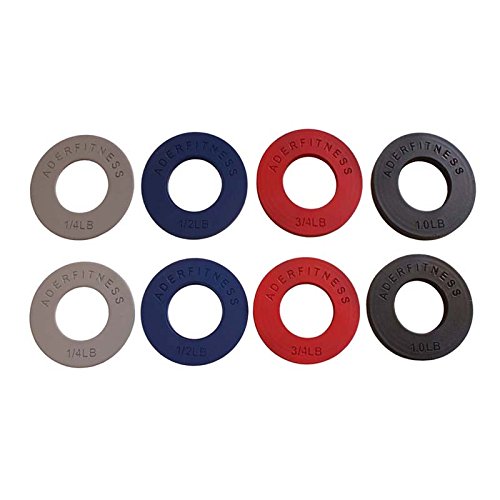 Ader Olympic Fractional Plates in 0.25, 0.5, 0.75, 1.00 Lbs/Pair (4 Pairs/ 5 Lb)