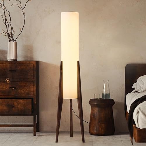 KlkrzJwy Wabi-Sabi 50 Wood Tripod Floor Lamp with Paper Lantern Inspired