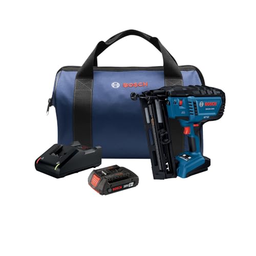 Bosch GNH18V-16MAB12 Angled finish nailer kit, 16 gauge, one 2.0 Ah battery
