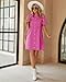 luvamia Womens Fashion Casual Babydoll Denim Dress Short Sleeve Button Down Jean Dress Mini Dresses for Women Womens Dresses Casual Women's Cocktail Dresses Magenta Size X-Small Fits Size 0 Size 2