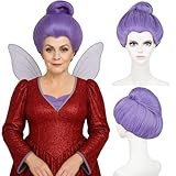Wiggy Mermaid Godmother Wig for Women Light Purple Short Pre-styled Sea Witch Wig Hair + Cap for Halloween Wicked Undersea Witch Fairy Movie Costume Cosplay