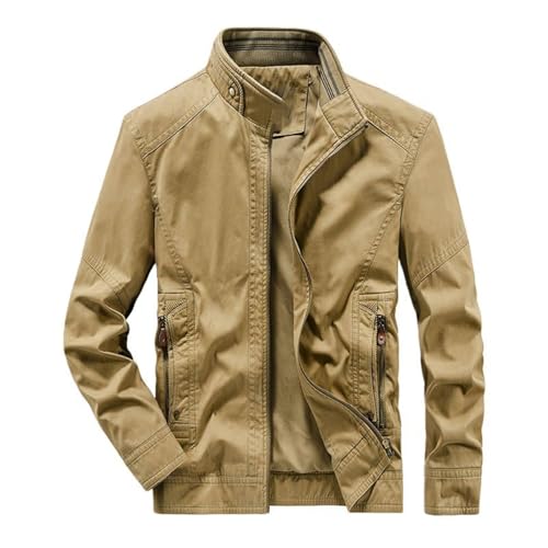 Chaqueta de manga larga para hombre de mediana edad con cremallera casual